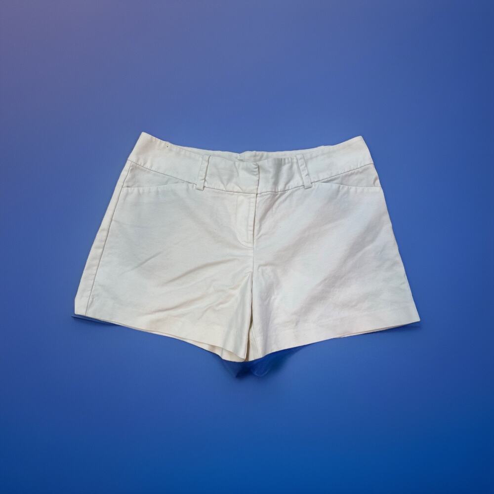 Ann Taylor Signature White Stretch Shorts Womens Size 10 Cotton Twill Classic